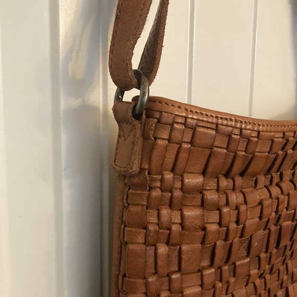 Anthropologie Vilenca Holland weaved Leather Crossbody Tote Cognac - Picture 4 of 11